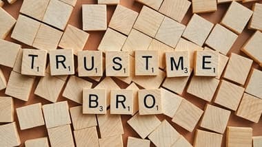 Scrabble letters spelling out trust me bro representing gym myths and misinformation