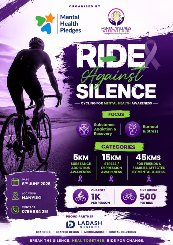 Ride Against Silence 2026 - Cycling for Mental Health Awareness poster