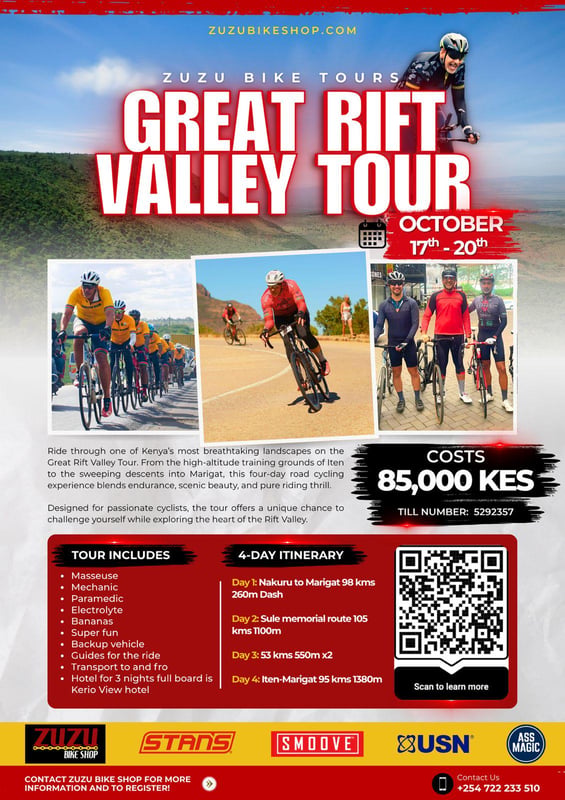 Great Rift Valley Tour 2026 - Zuzu Bike Tours poster