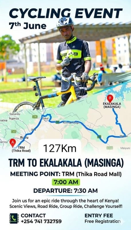 TRM to Ekalakala (Masinga) Cycling Event poster