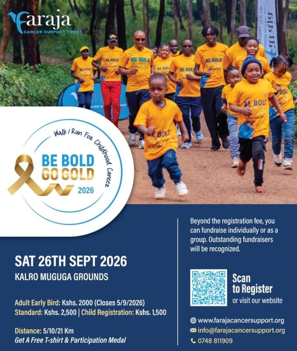 Be Bold Go Gold Walk/Run for Childhood Cancer 2026 poster