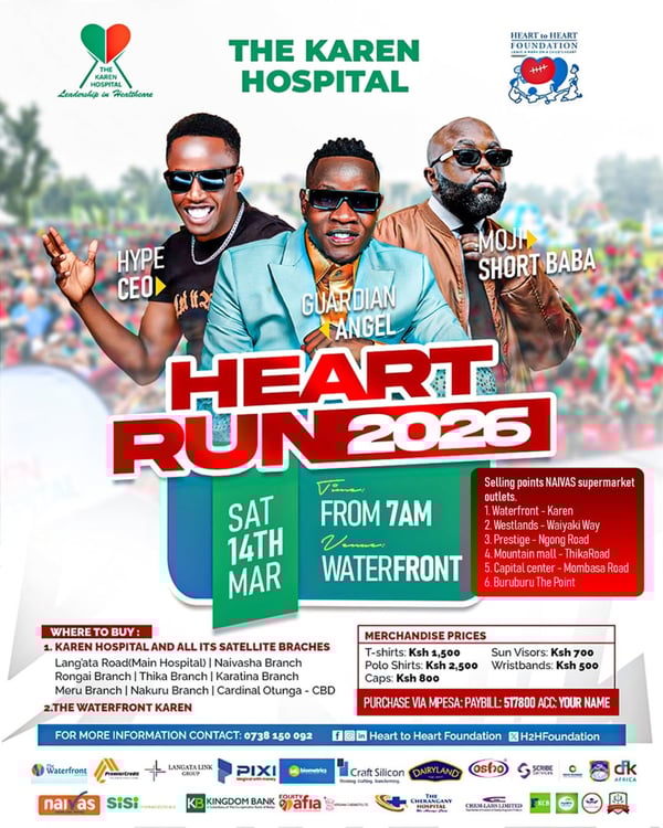 The Karen Hospital Heart Run 2026 poster