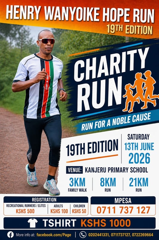 Henry Wanyoike Hope Run 2026 poster