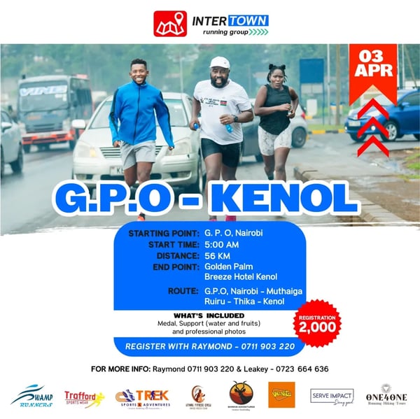 Inter Town Running Group - G.P.O to Kenol poster