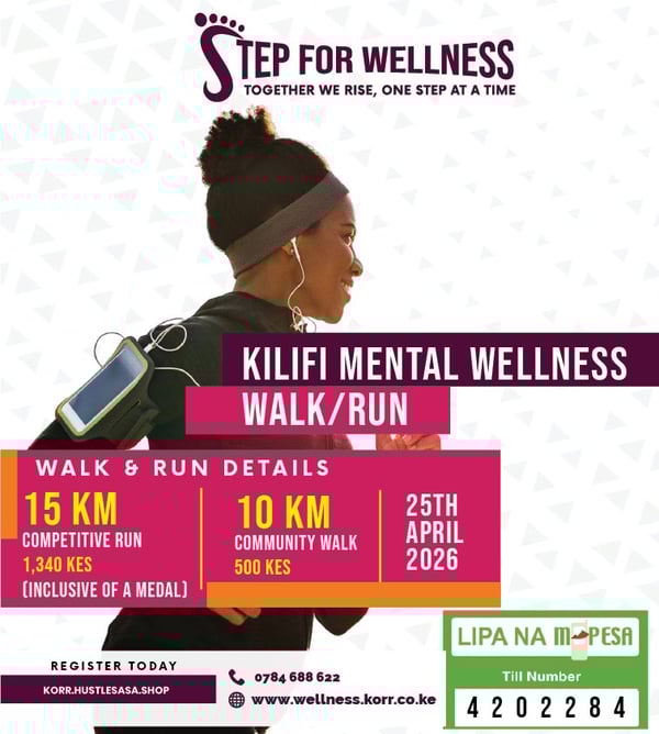 Kilifi Mental Wellness Walk/Run 2026 poster