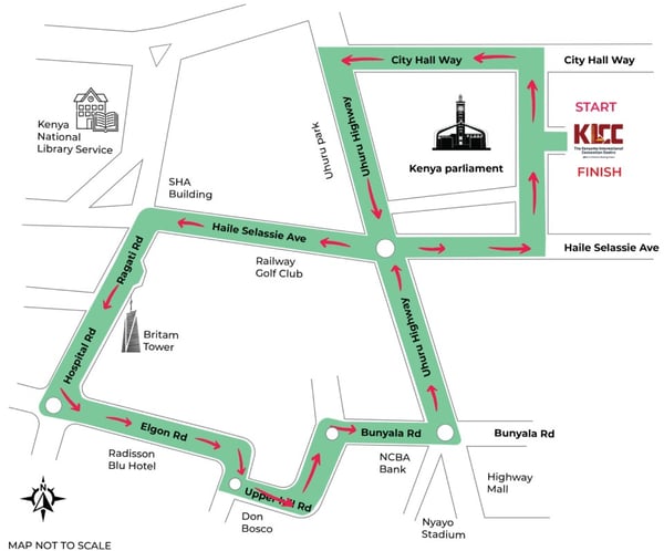 The Mater Heart Run route map