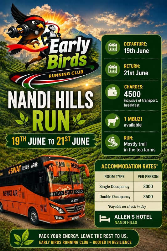 Nandi Hills Run 2026 - Early Birds Running Club poster