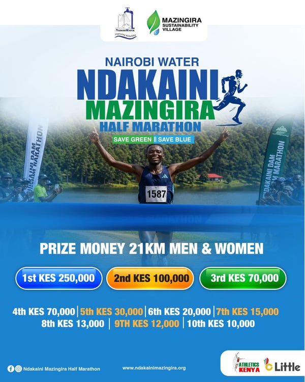 Nairobi Water Ndakaini Mazingira Half Marathon poster