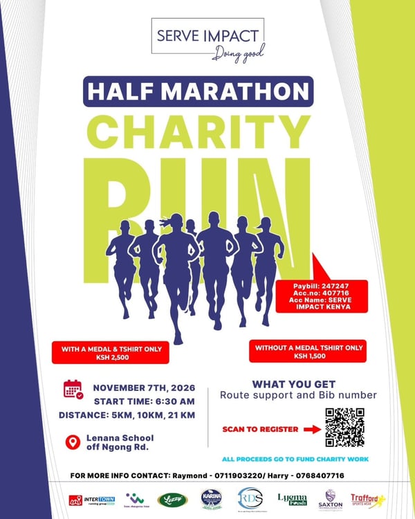 Serve Impact Charity Half Marathon 2026 poster