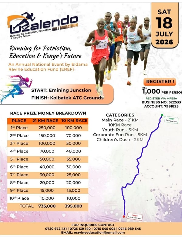 Uzalendo Half Marathon 2026 - 7th Edition poster