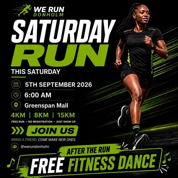 We Run Donholm Saturday Run poster