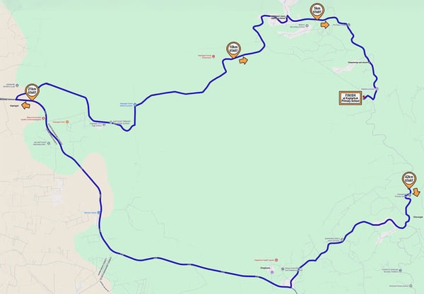 Kaptagat Forest Marathon route map