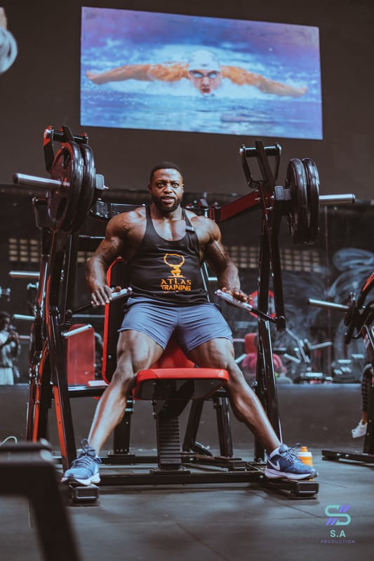 Gachau Njoroge during a strength training session in the gym