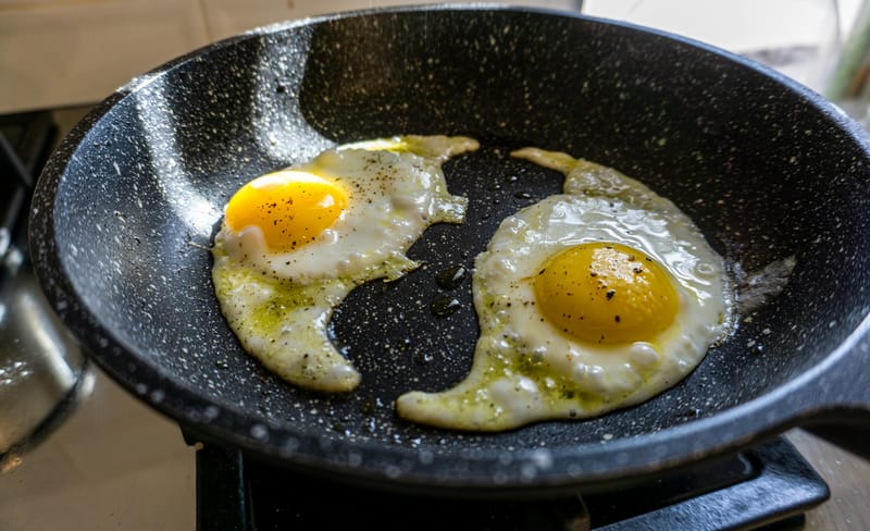 Fresh eggs arranged in a carton showing their natural appearance