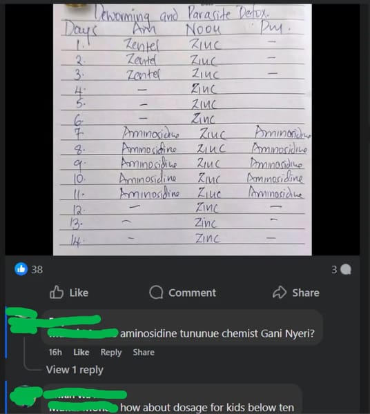 14-day deworming protocol promoted in the group