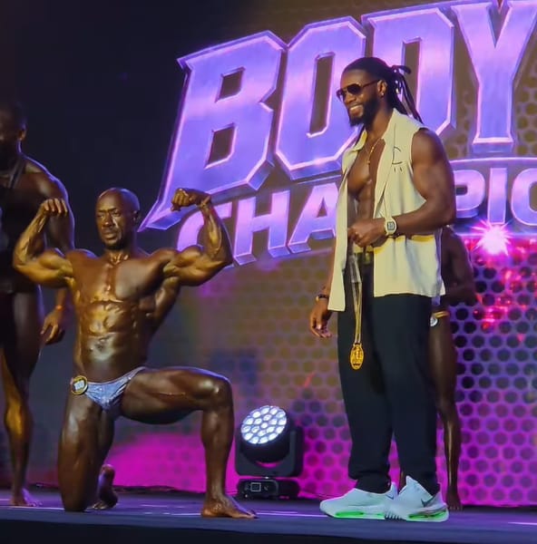 Peter Ochino posing beside Ulisses Jr. at Body Fuel Championship 2026